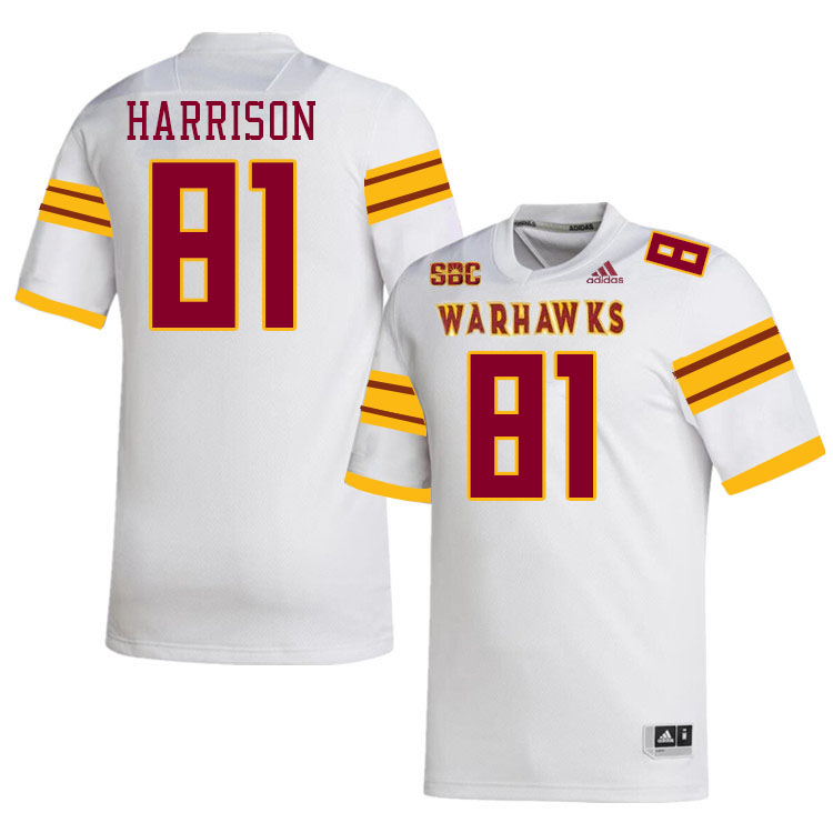 #81 Quad Harrison Louisiana-Monroe Warhawks College Football Jerseys Stitched-White